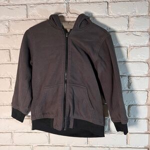 Reversible Grey Fleece and Sweatshirt Material Reversible Jacket